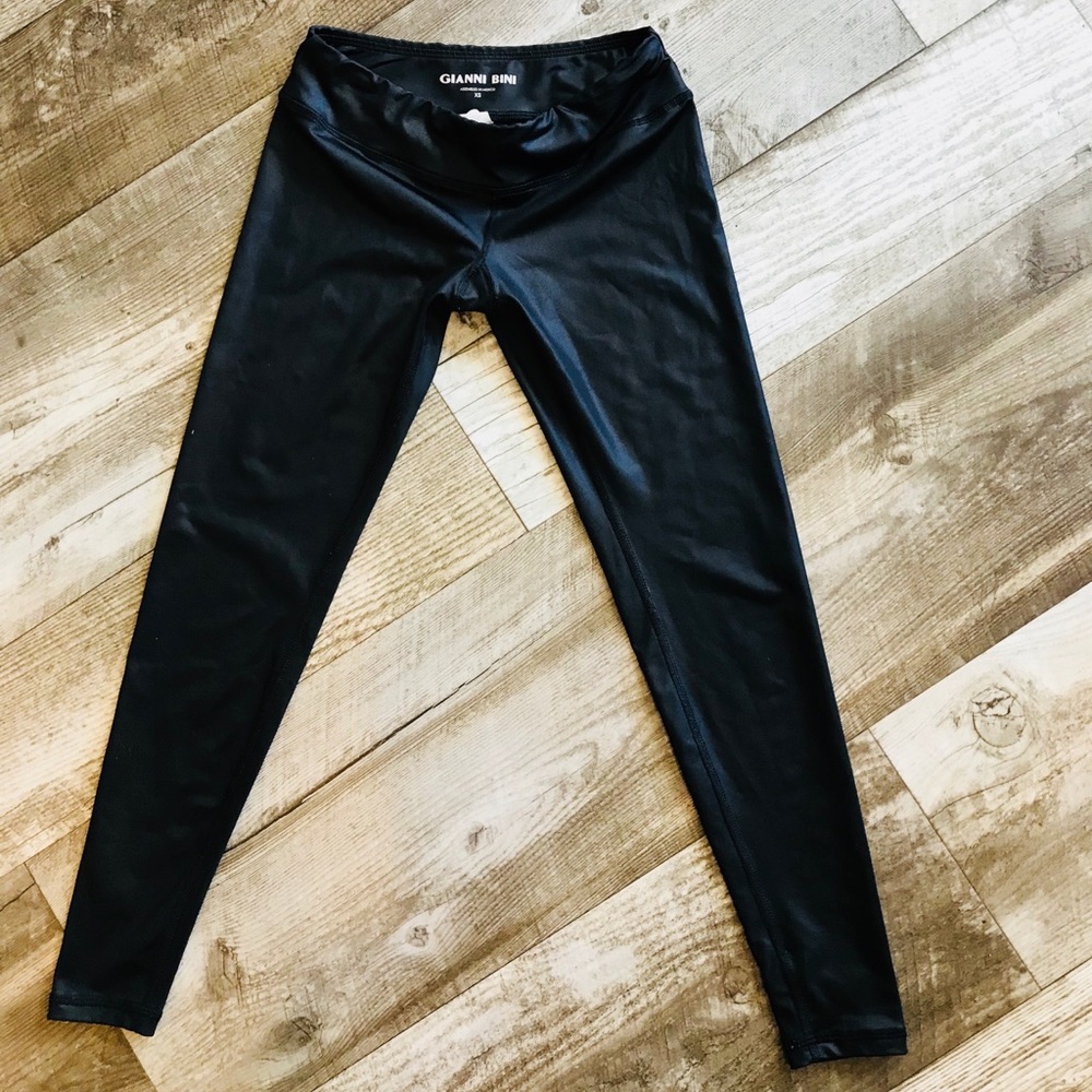 Black leather leggings